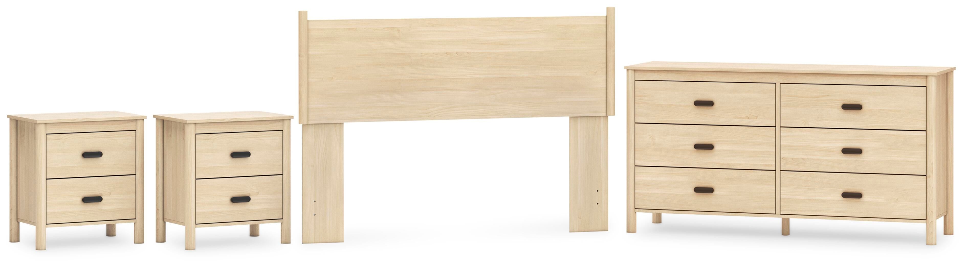Cabinella Panel Headboard, Dresser and 2 Nightstands