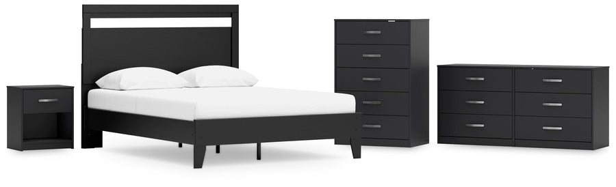 Finch Panel Platform Bed with Dresser, Chest and Nightstand