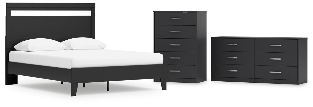 Finch Panel Platform Bed with Dresser and Chest