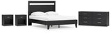 Finch Panel Platform Bed with Dresser and 2 Nightstands