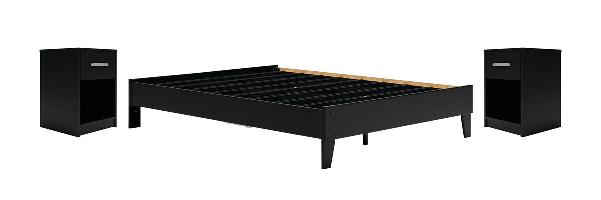 Finch Platform Bed and 2 Nightstands
