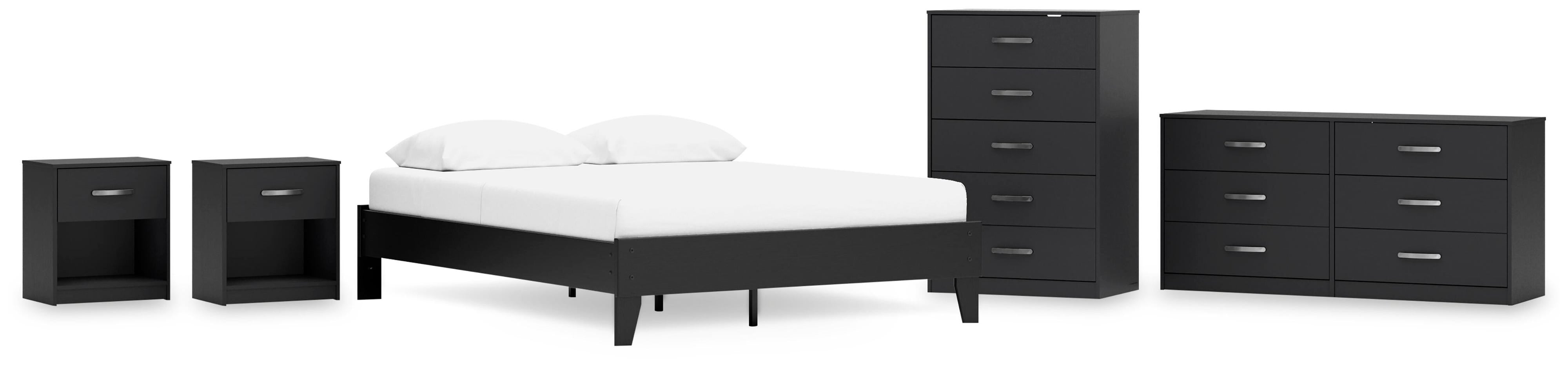 Finch Platform Bed with Dresser, Chest and 2 Nightstands