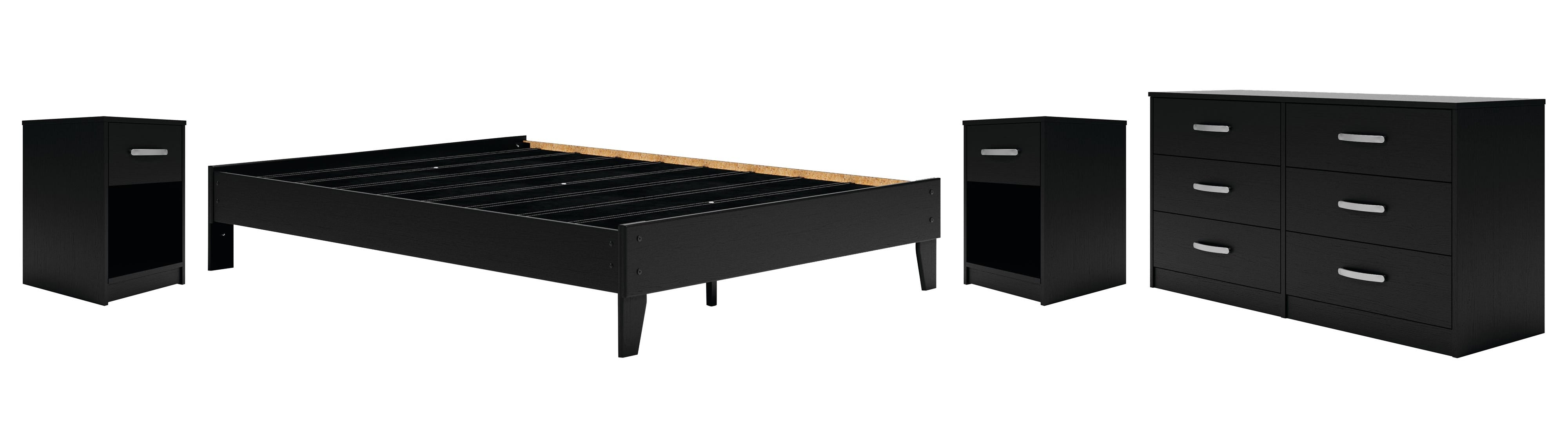 Finch Platform Bed with Dresser and 2 Nightstands
