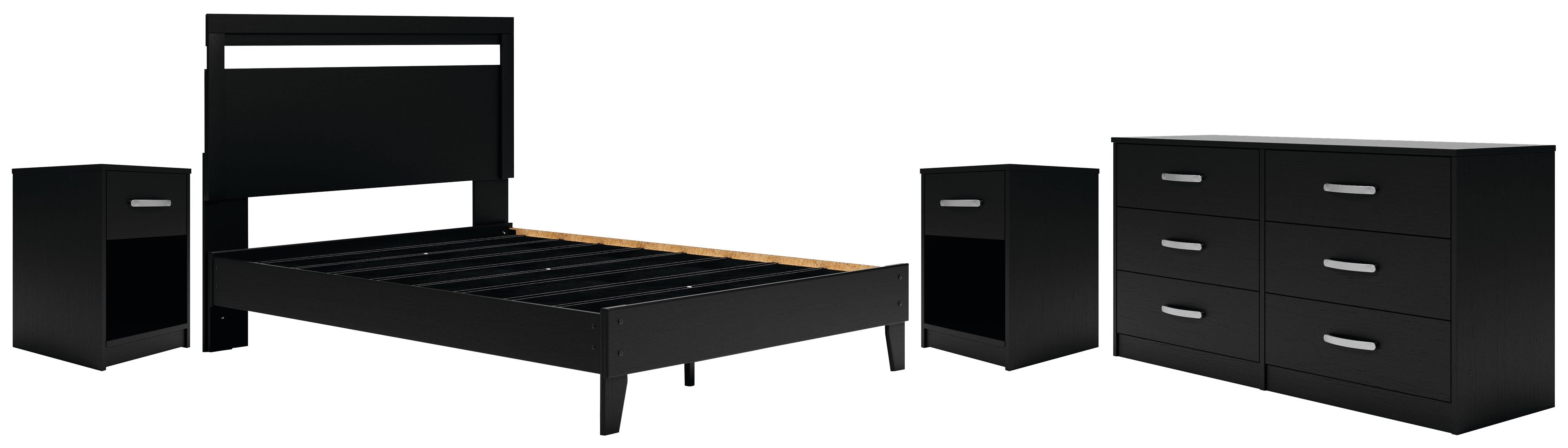 Finch Panel Platform Bed, Dresser and 2 Nightstands
