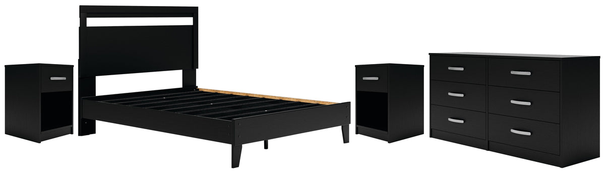 Finch Panel Platform Bed, Dresser and 2 Nightstands