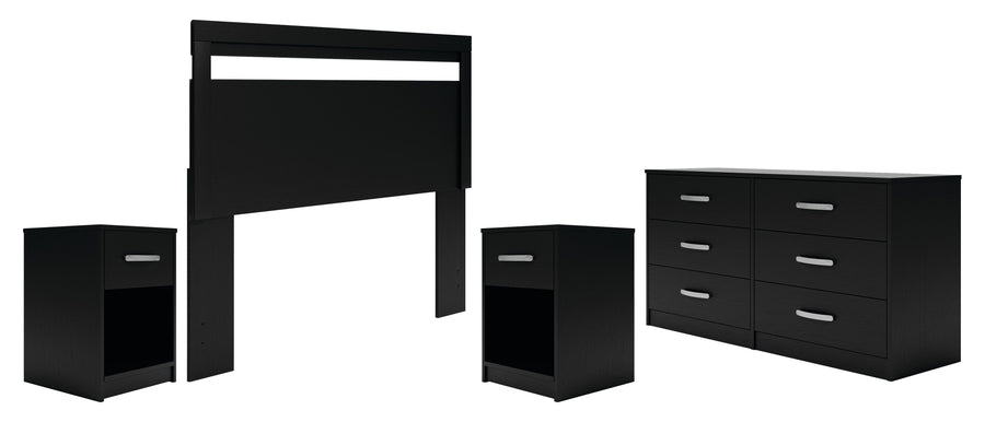 Finch Panel Headboard, Dresser and 2 Nightstands