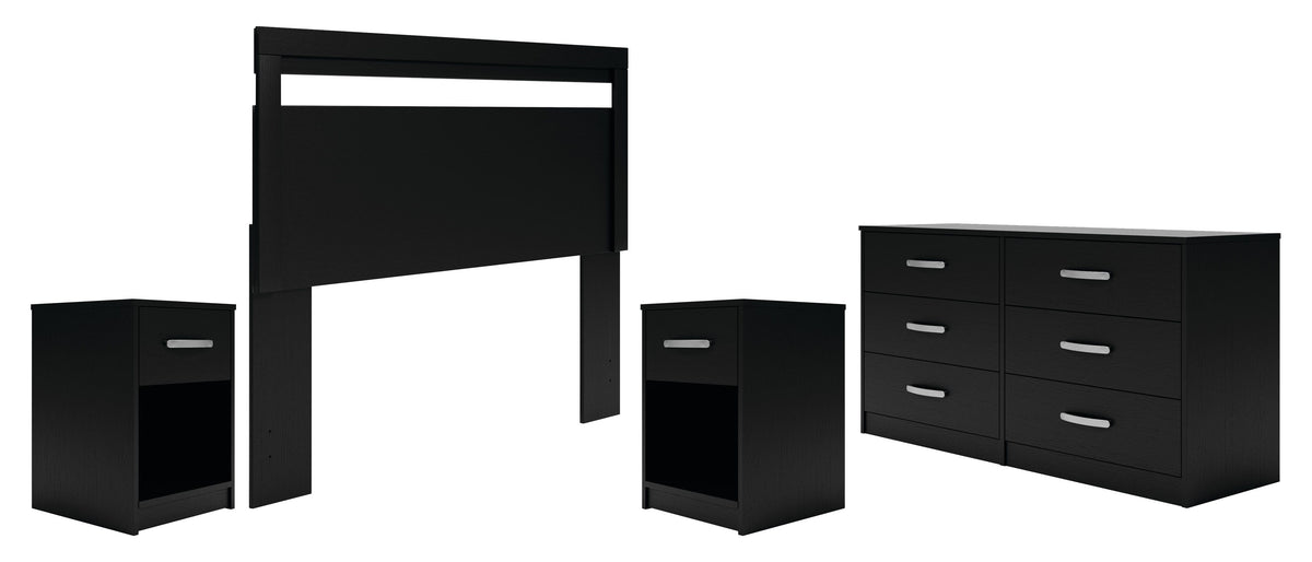 Finch Panel Headboard, Dresser and 2 Nightstands