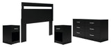 Finch Panel Headboard, Dresser and 2 Nightstands