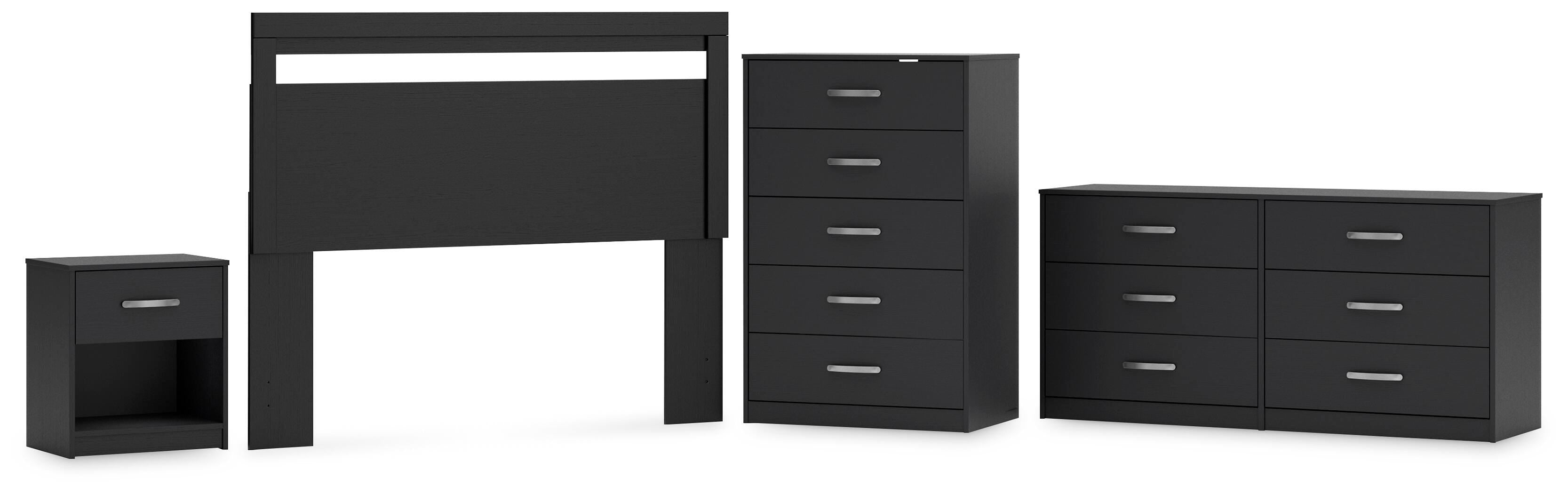 Finch Panel Headboard with Dresser, Chest and Nightstand