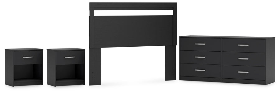 Finch Panel Headboard with Dresser and 2 Nightstands