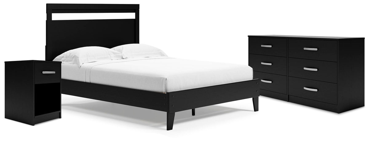 Finch Panel Platform Bed with Dresser and Nightstand