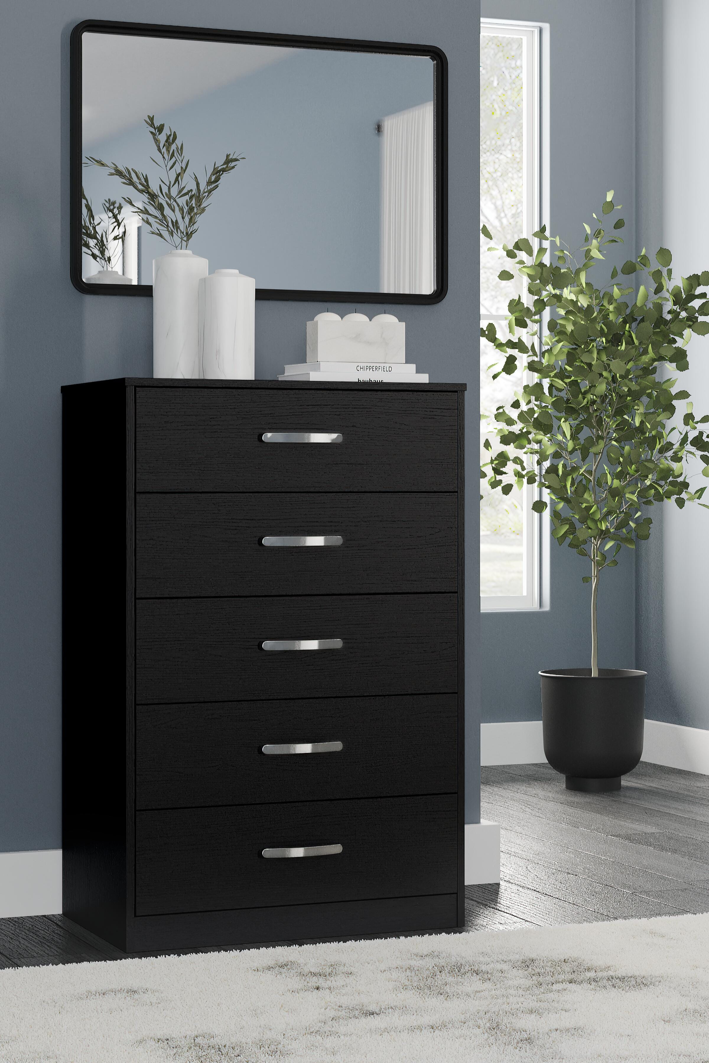 Finch Panel Platform Bed with Dresser, Chest and 2 Nightstands