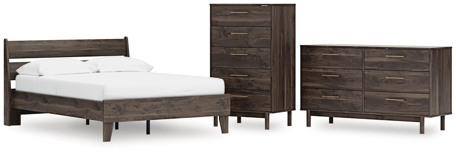 Calverson Panel Platform Bed, Dresser and Chest