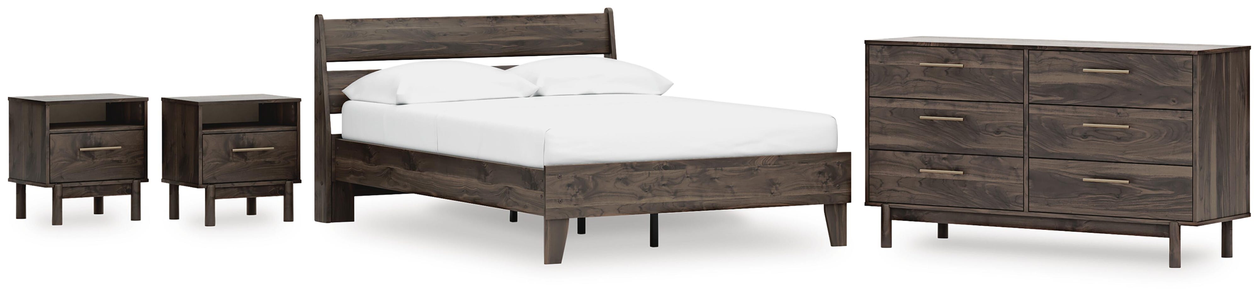 Calverson Panel Platform Bed, Dresser and 2 Nightstands
