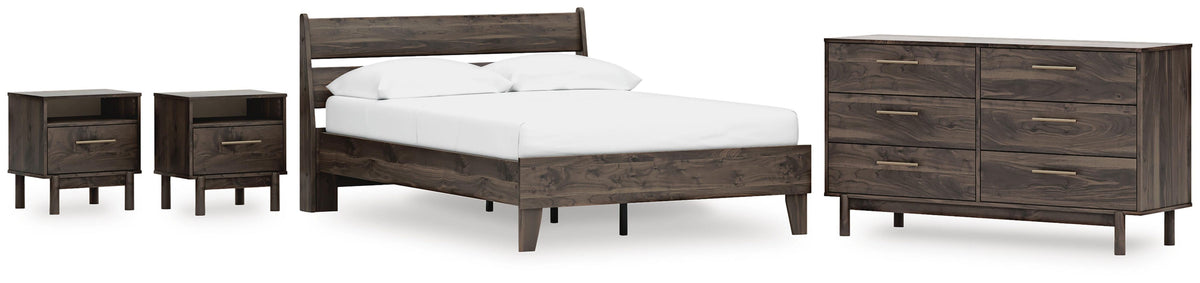 Calverson Panel Platform Bed, Dresser and 2 Nightstands