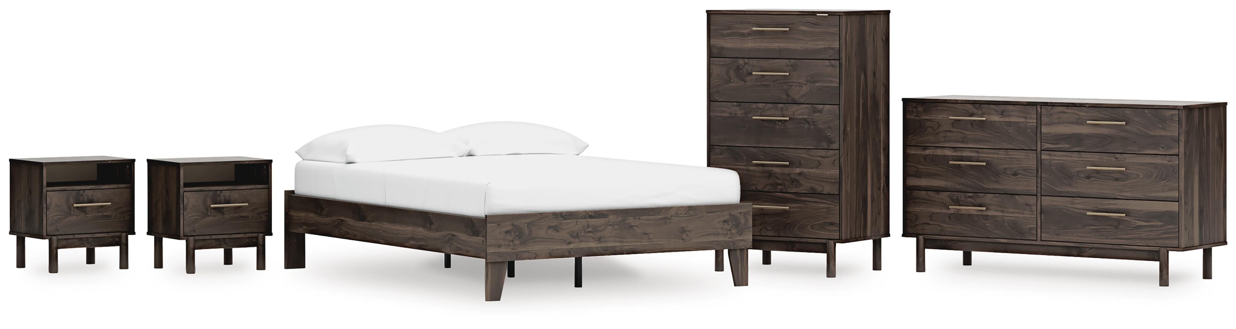 Calverson Platform Bed, Dresser, Chest and 2 Nightstands