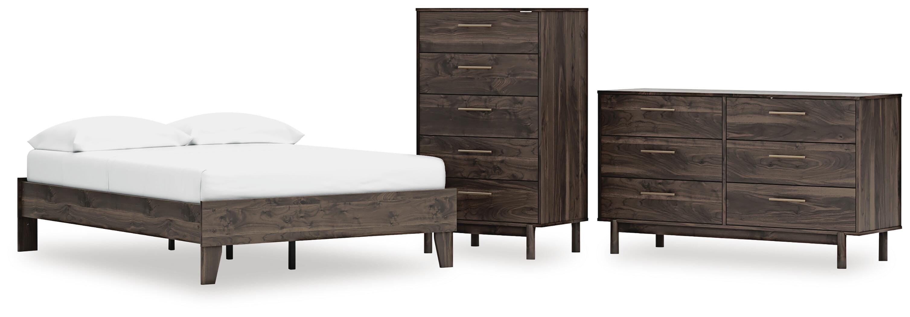 Calverson Platform Bed, Dresser and Chest