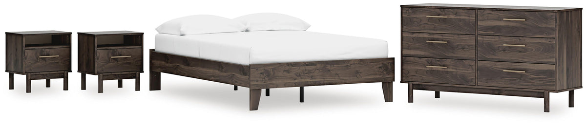 Calverson Platform Bed, Dresser and 2 Nightstands