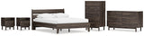 Calverson Panel Platform Bed, Dresser, Chest and 2 Nightstands