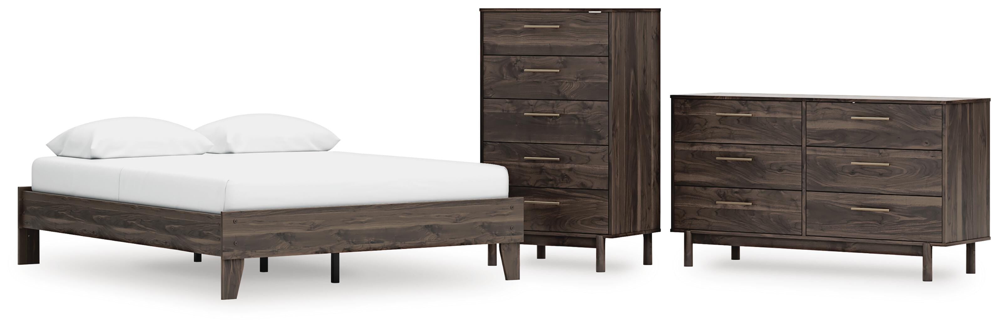 Calverson Platform Bed, Dresser and Chest