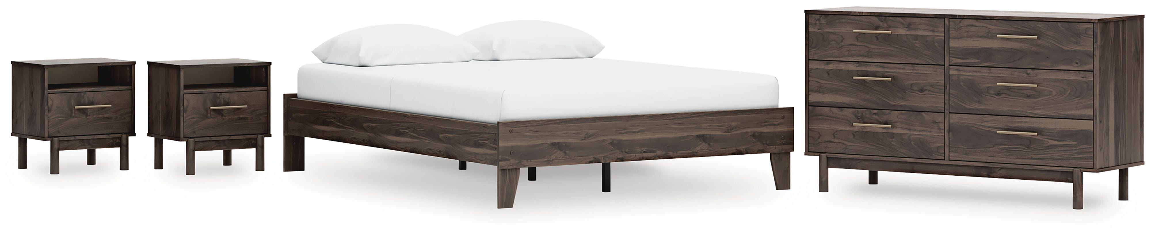 Calverson Platform Bed, Dresser and 2 Nightstands