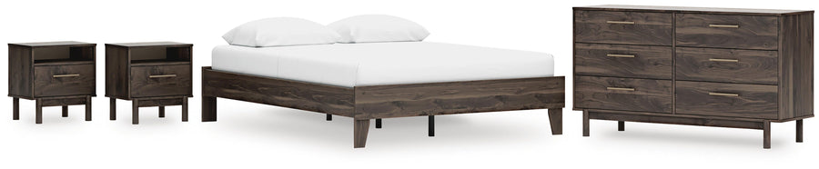 Calverson Platform Bed, Dresser and 2 Nightstands