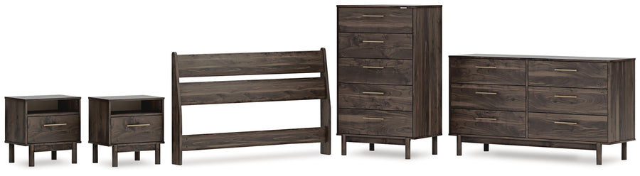 Calverson Panel Headboard, Dresser, Chest and 2 Nightstands