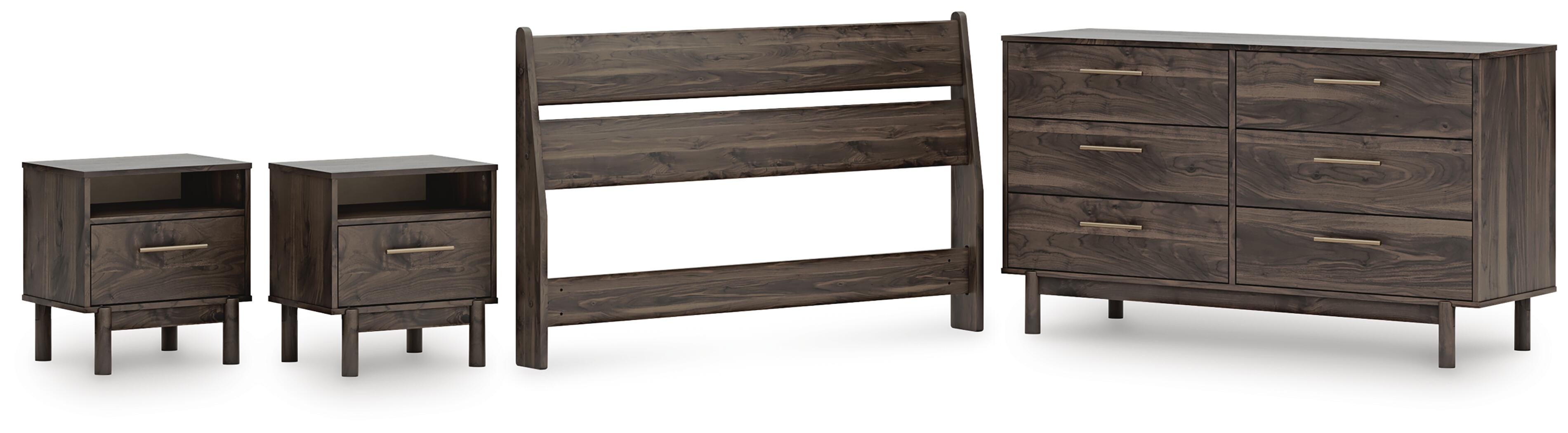 Calverson Panel Headboard, Dresser and 2 Nightstands