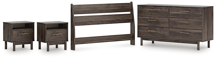 Calverson Panel Headboard, Dresser and 2 Nightstands