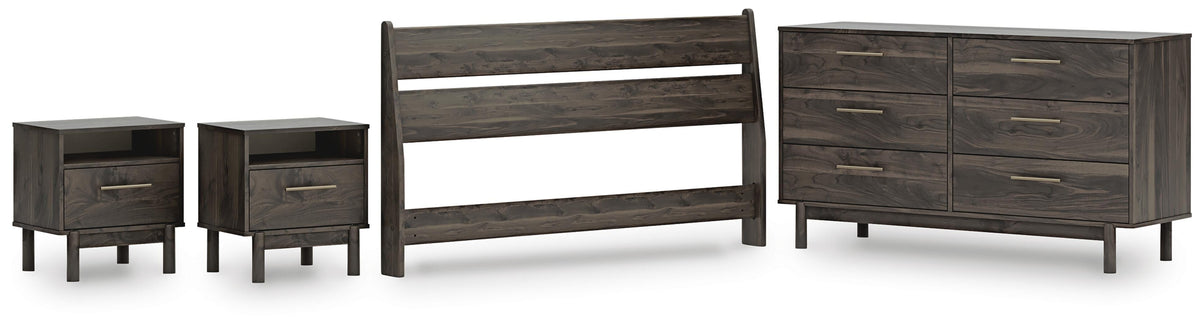 Calverson Panel Headboard, Dresser and 2 Nightstands