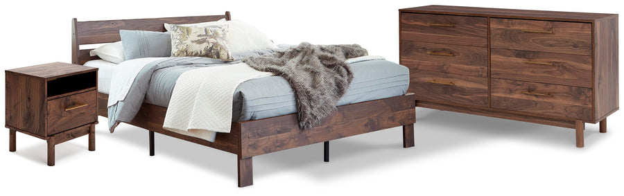 Calverson Panel Platform Bed with Dresser and Nightstand