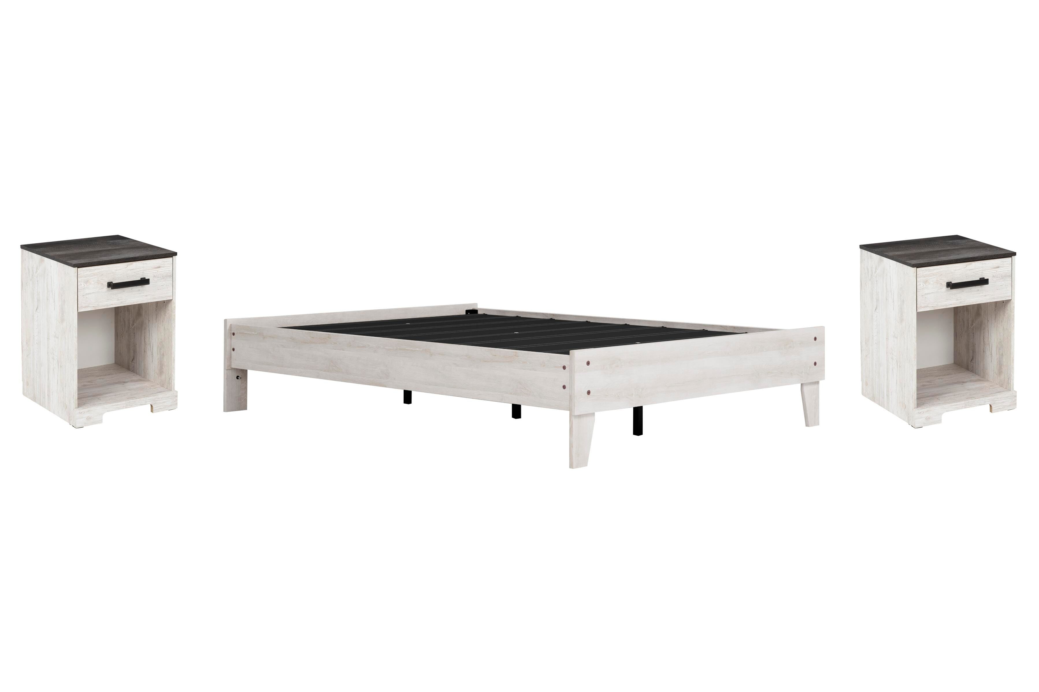 Shawburn Platform Bed and 2 Nightstands