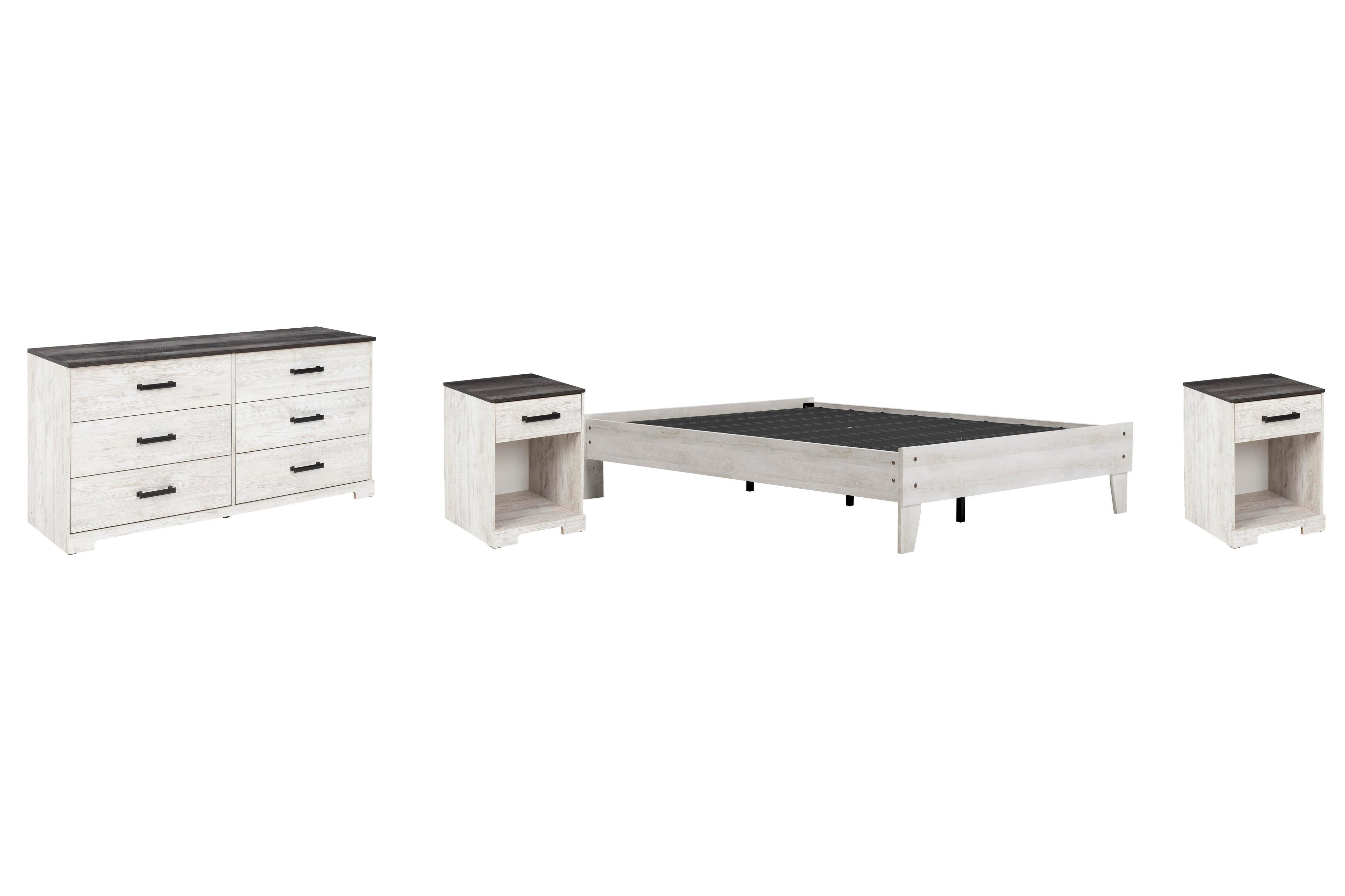 Shawburn Platform Bed with Dresser and 2 Nightstands