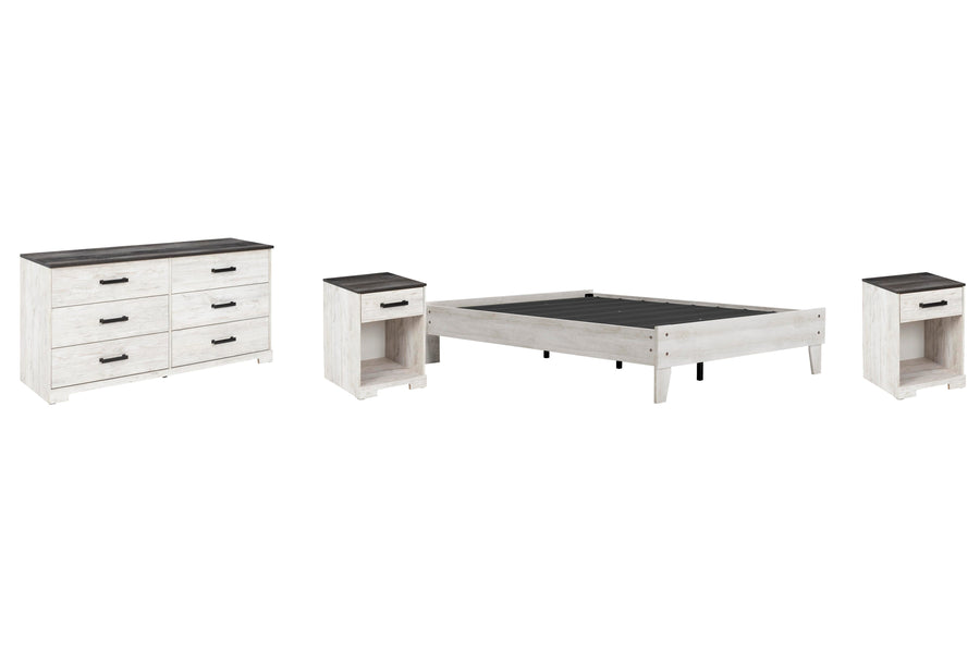 Shawburn Platform Bed with Dresser and 2 Nightstands