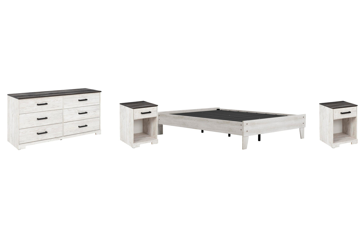 Shawburn Platform Bed with Dresser and 2 Nightstands