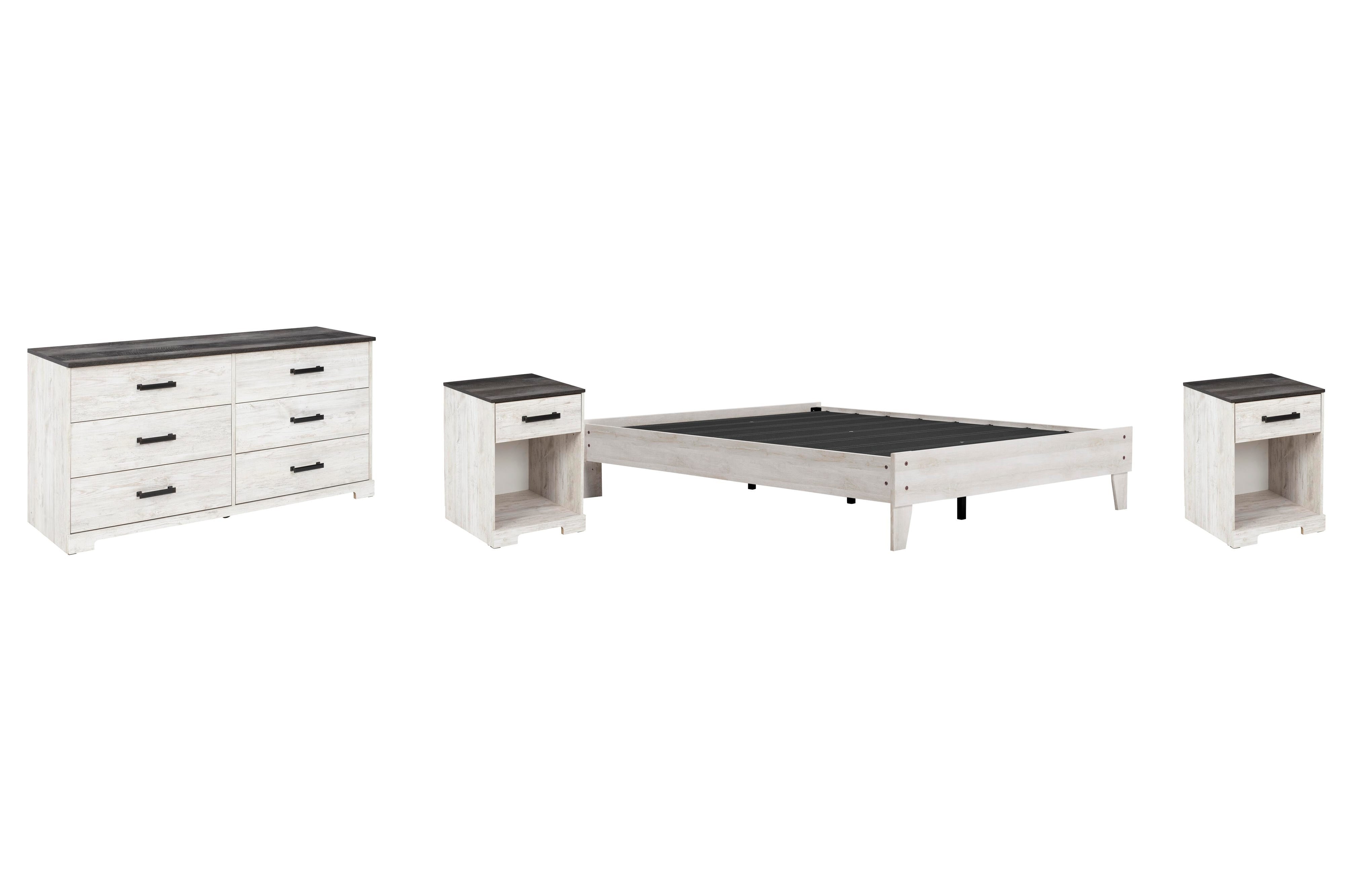 Shawburn Platform Bed with Dresser and 2 Nightstands