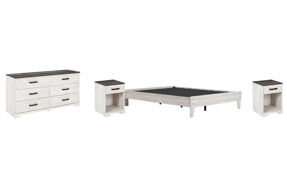 Shawburn Platform Bed with Dresser and 2 Nightstands