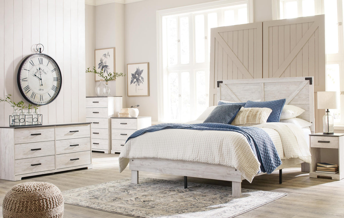 Shawburn Platform Bed with Dresser and 2 Nightstands