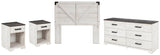 Shawburn Crossbuck Panel Headboard, Dresser and 2 Nightstands