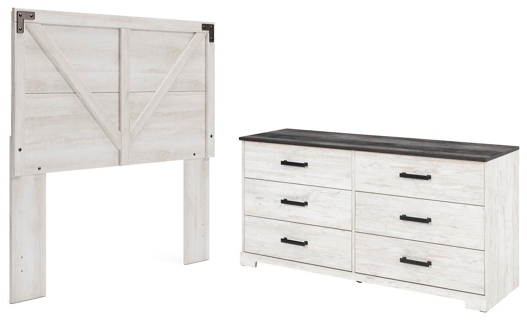 Shawburn Crossbuck Panel Headboard and Dresser