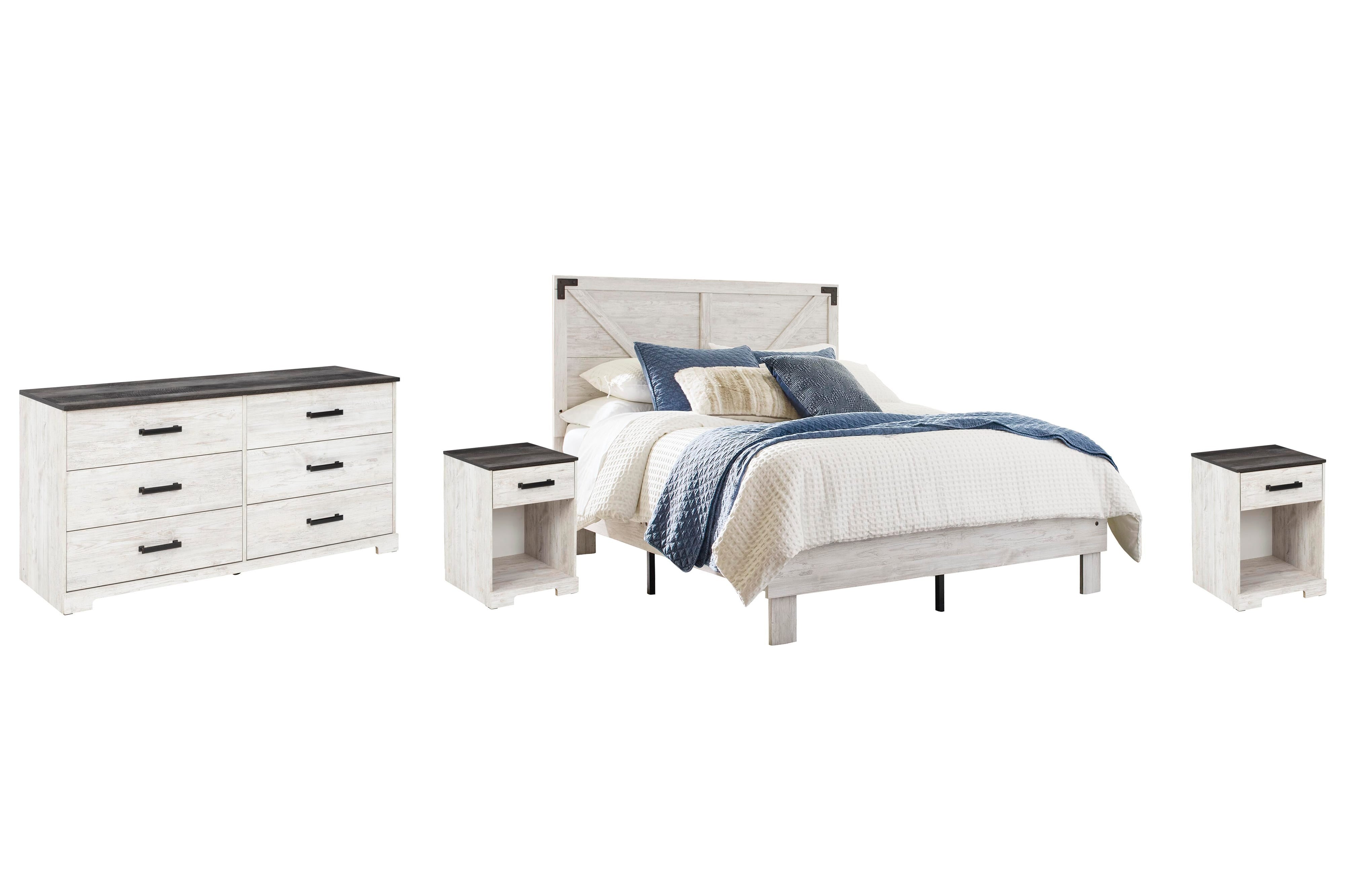 Shawburn Platform Bed with Dresser and 2 Nightstands