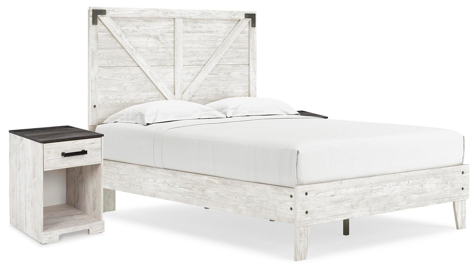 Shawburn Panel Platform Bed with 2 Nightstands