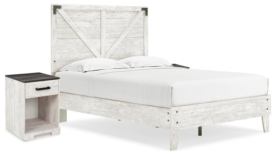 Shawburn Panel Platform Bed with 2 Nightstands