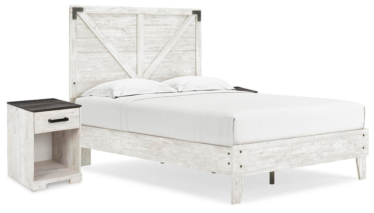 Shawburn Panel Platform Bed with 2 Nightstands