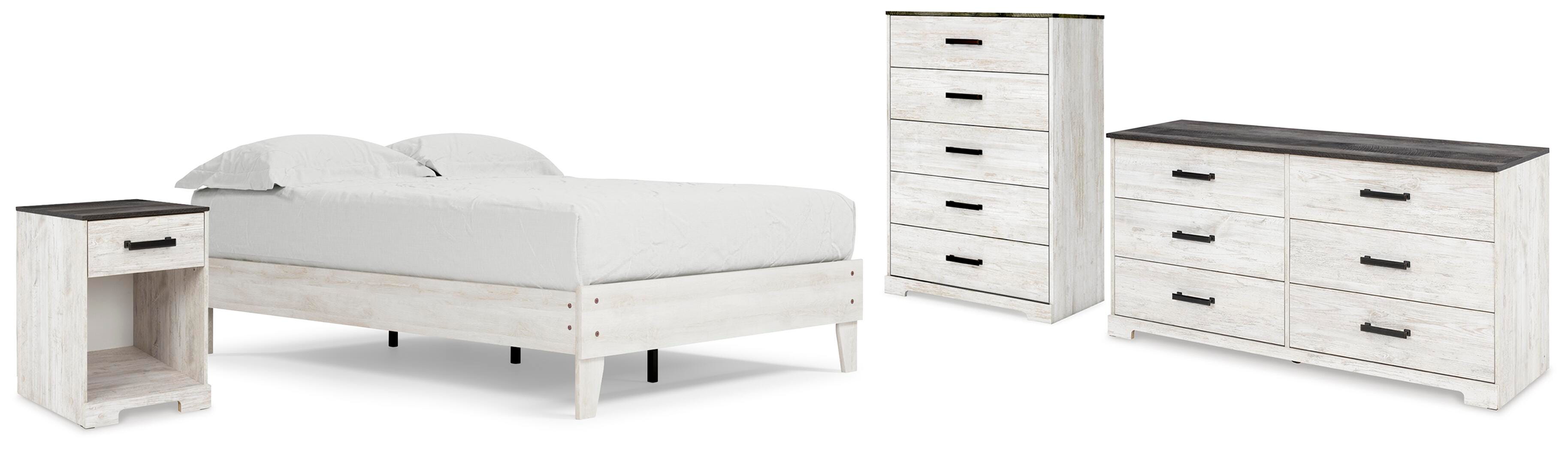 Shawburn Platform Bed with Dresser, Chest and Nightstand