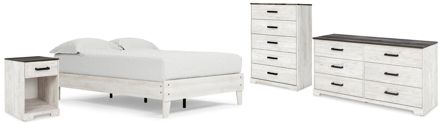 Shawburn Platform Bed with Dresser, Chest and Nightstand