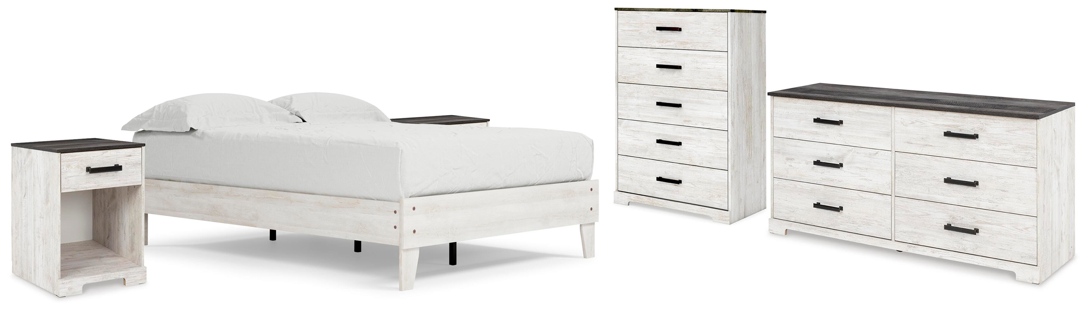 Shawburn Platform Bed with Dresser, Chest and 2 Nightstands