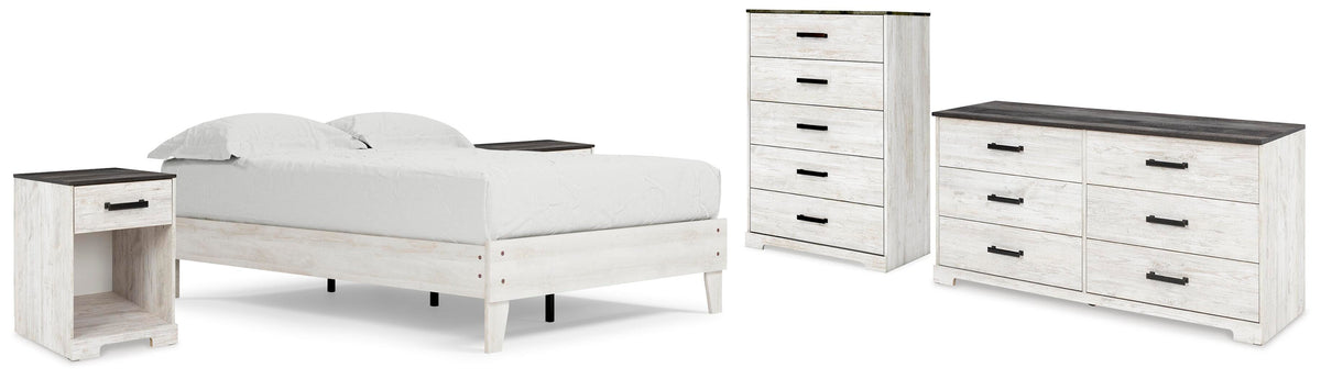 Shawburn Platform Bed with Dresser, Chest and 2 Nightstands
