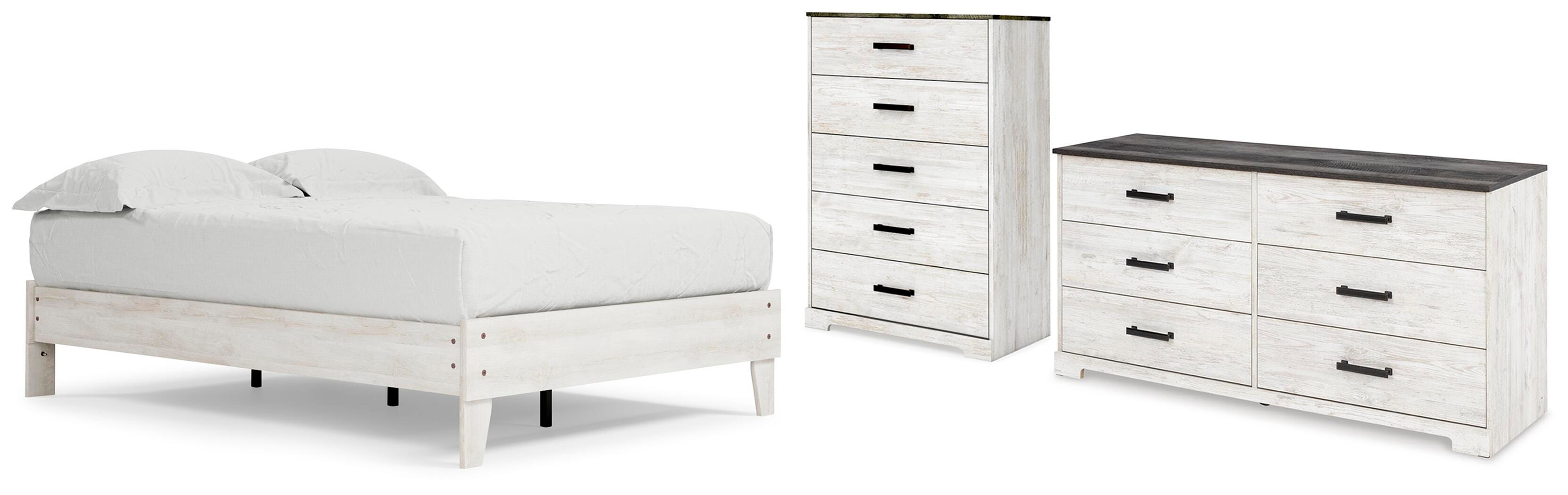 Shawburn Platform Bed with Dresser and Chest