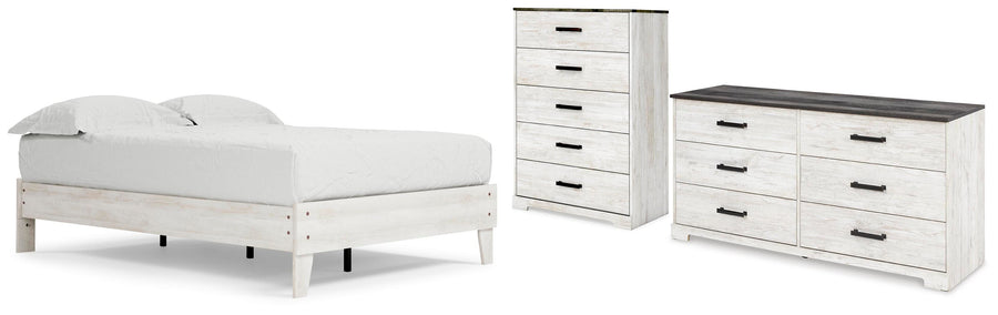 Shawburn Platform Bed with Dresser and Chest